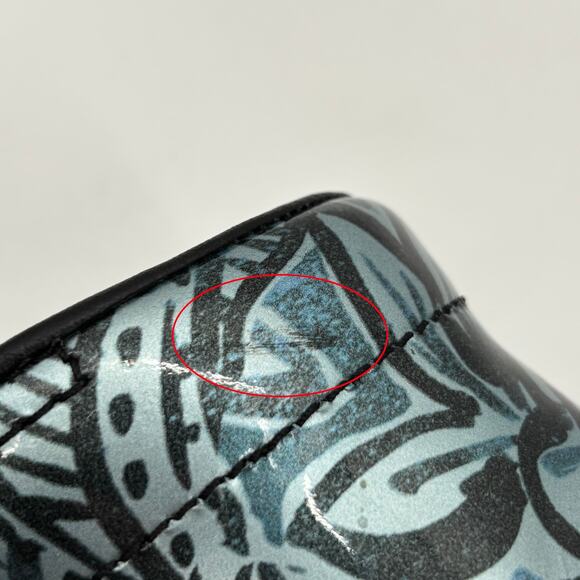 Dansko Professional Clogs 39 / 8.5 - 9 Denim Floral Patent Leather Nursing Shoes - Picture 11 of 12